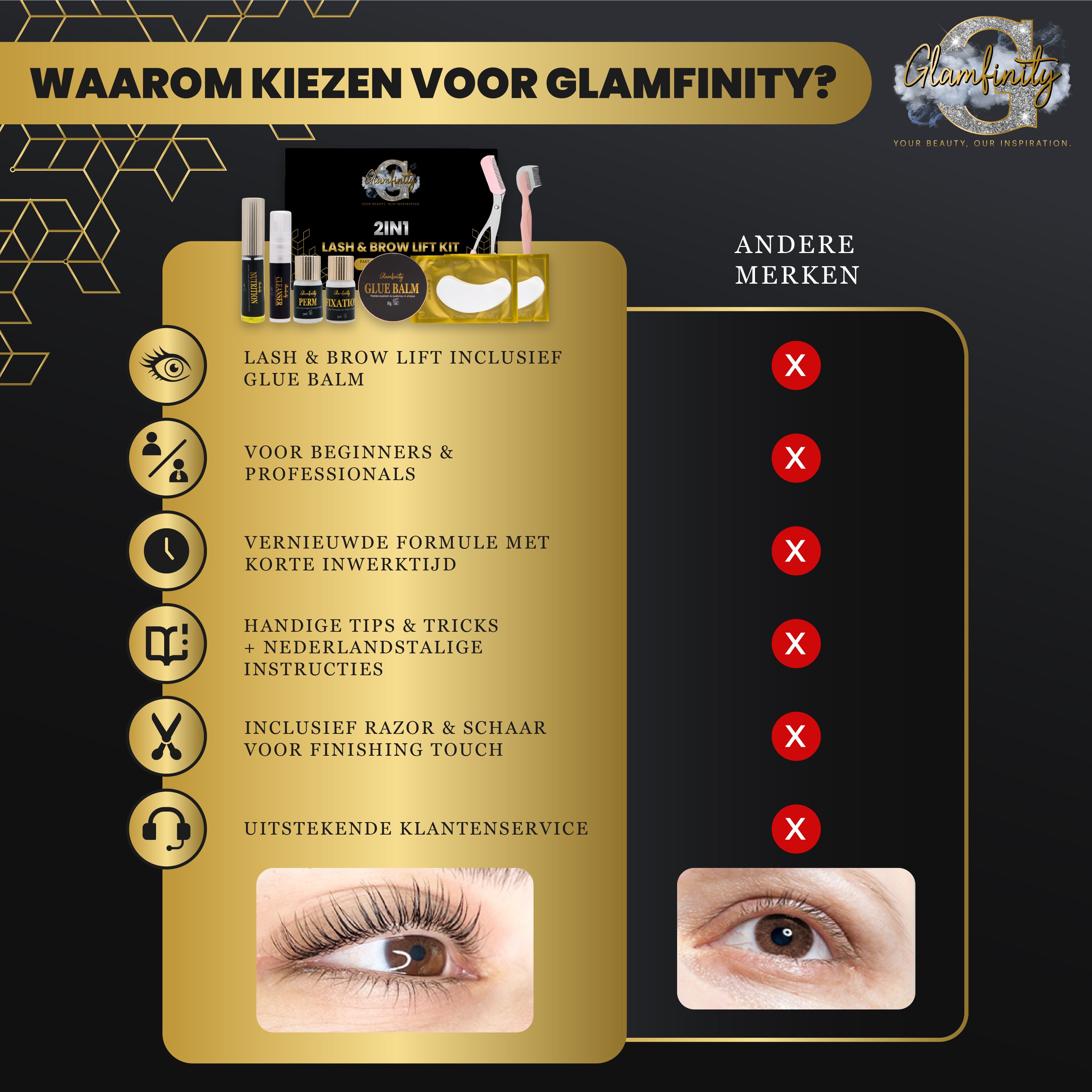 2in1 Lash lift & Brow lamination kit - met glue balm